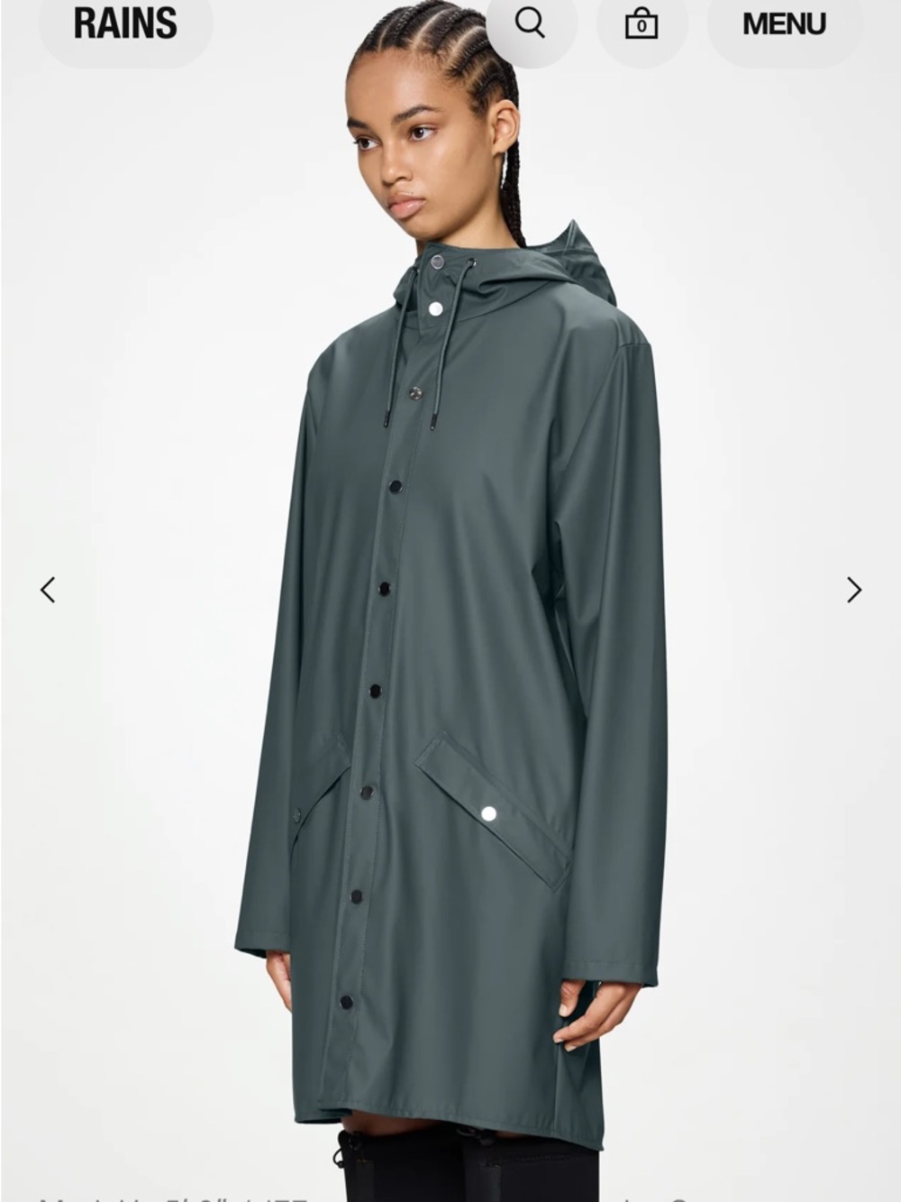 Rains Light Pink Hooded Long Coat - Picture 7 of 7